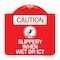 Signmission Caution-Slippery When Wet or Icy W/ Graphic, Red & White Aluminum Sign, 18" H, RW-1818-24285 A-DES-RW-1818-24285 - alternate 1